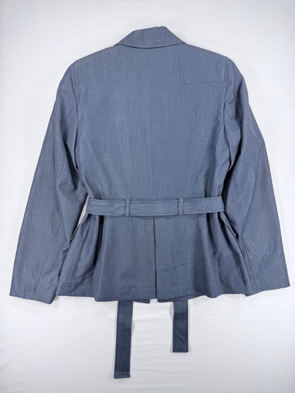 Sharagano Suits Grey Belted Safari Utility Jacket Blazer Size 8 - Picture 4 of 5